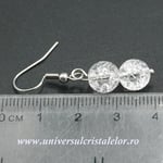 Cercei cuart gheata rotund - 8 mm