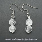 Cercei cuart gheata rotund - 8 mm