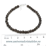Bratara cuart fumuriu rotund fatetat - 4,3 mm