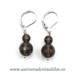 Cercei cuart fumuriu rotund-10mm m03