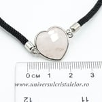 Bratara cuart roz inima reglabila