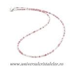 Colier cuart roz rotund fatetat ( Sakura ) 2 mm