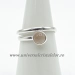 Inel cuart roz rotund reglabil