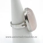 Inel cuart roz oval reglabil m5