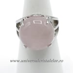 Inel cuart roz rotund reglabil m6