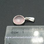 Pandantiv cuart roz rotund fatetat - 11mm