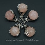 Pandantiv cuart roz sfera m1