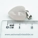 Pandantiv cuart roz inimioara