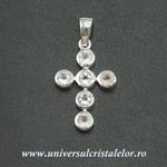 Pandantiv cuart roz cruciulita