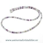 Colier fluorina rotund fatetat - 3,8mm