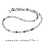 Colier fluorina rotund fatetat - 4mm