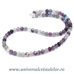 Colier fluorina rotund fatetat - 6 mm