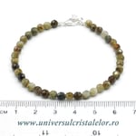 Bratara granat verde rotund fatetat - 4,5 mm