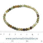 Bratara granat verde rotund - 4 mm