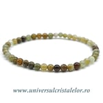 Bratara granat verde rotund - 4 mm