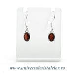 Cercei granat oval fatetat