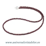 Colier granat rotund fatetat - 3 mm