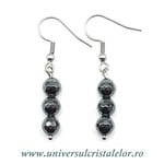 Cercei hematit rotund fatetat- 6 mm