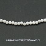 Colier howlit alb rotund fatetat - 2 mm