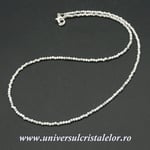 Colier howlit alb rotund fatetat - 2 mm