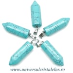 Pandantiv howlit albastru varf slefuit