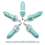 Pandantiv howlit albastru dublu varf