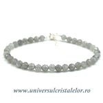 Bratara labradorit rotund fatetat - 4,6 mm