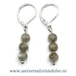 Cercei labradorit rotund - 5 mm