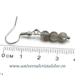 Cercei labradorit rotund - 5 mm