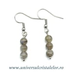 Cercei labradorit rotund - 5 mm