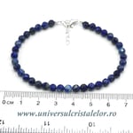 Bratara lapis lazuli rotund fatetat - 4,7 mm