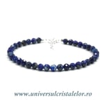 Bratara lapis lazuli rotund fatetat - 4,7 mm