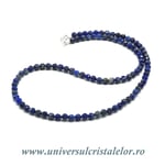 Colier lapis lazuli rotund fatetat - 4,7 mm