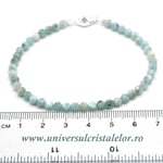 Bratara larimar rotund fatetat - 4mm