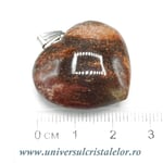 Pandantiv lemn pietrificat inima