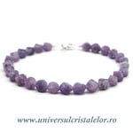 Bratara lepidolit fatetat - 5 mm