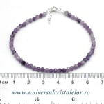 Bratara lepidolit rotund fatetat - 3,2 mm