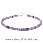 Bratara lepidolit rotund fatetat - 3,2 mm