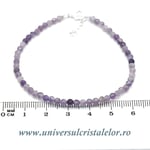 Bratara lepidolit rotund fatetat - 3 mm