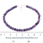 Bratara lepidolit rotund fatetat - 4,2 mm