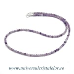 Colier lepidolit rotund fatetat - 3,2 mm