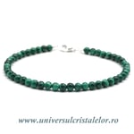 Bratara malachit rotund slefuit- 4 mm