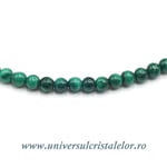 Colier malachit rotund slefuit - 4mm