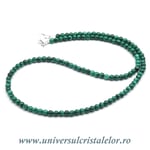 Colier malachit rotund slefuit - 4mm