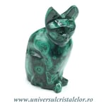 Figurina malachit pisica