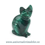 Figurina malachit pisica