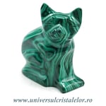 Figurina malachit pisica