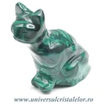 Figurina malachit pisica