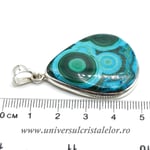 Pandantiv malachit cu crisocola unicat m02