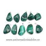 Pandantiv malachit cu snur si cutie